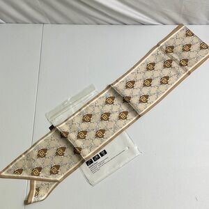 Chic Beige and Brown Patterned Scarf